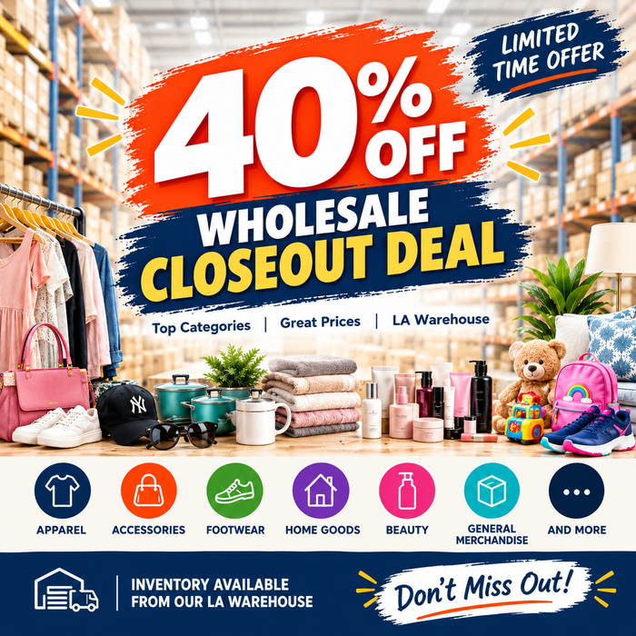 40% OFF Wholesale Closeout Deals