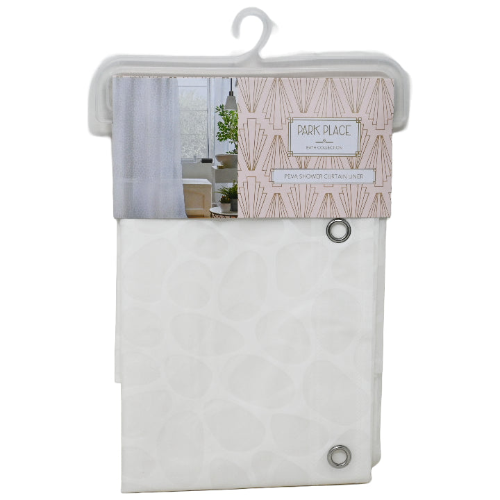 70" X 72" WHITE PEVA SHOWER CURTAIN C/P 12