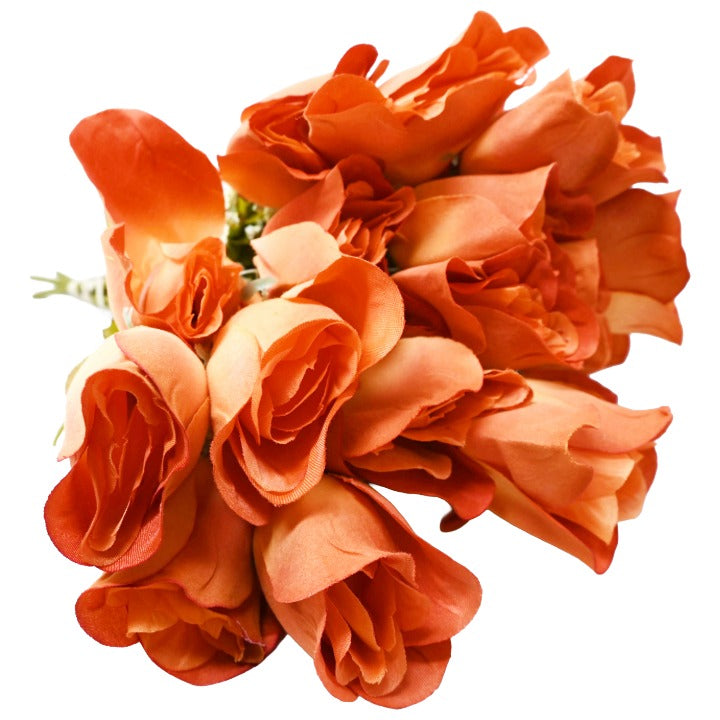 Rust Rose Bud Bush 6 Flowers C/P 240