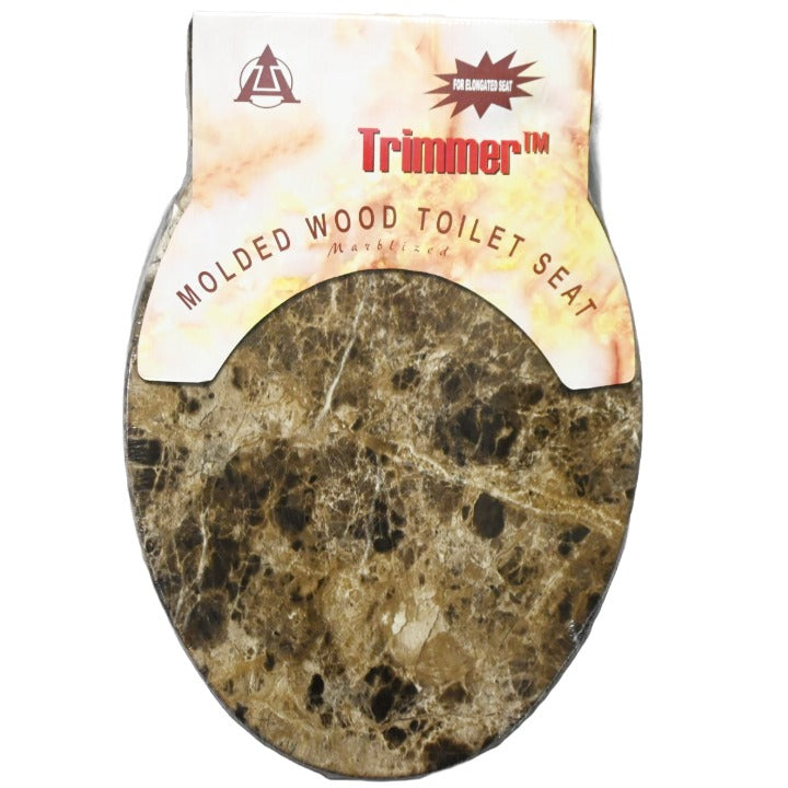 *OUTSIDE OF CA*Toilet Seat Elongated Bronze Marble Grain C/P 6
