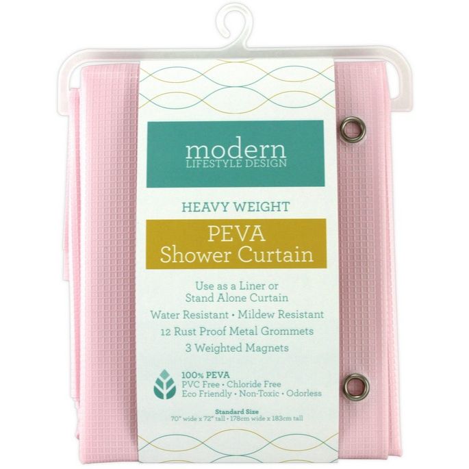 70"x72" PINK EMBOSSED PEVA SHOWER LINER C/P 24
