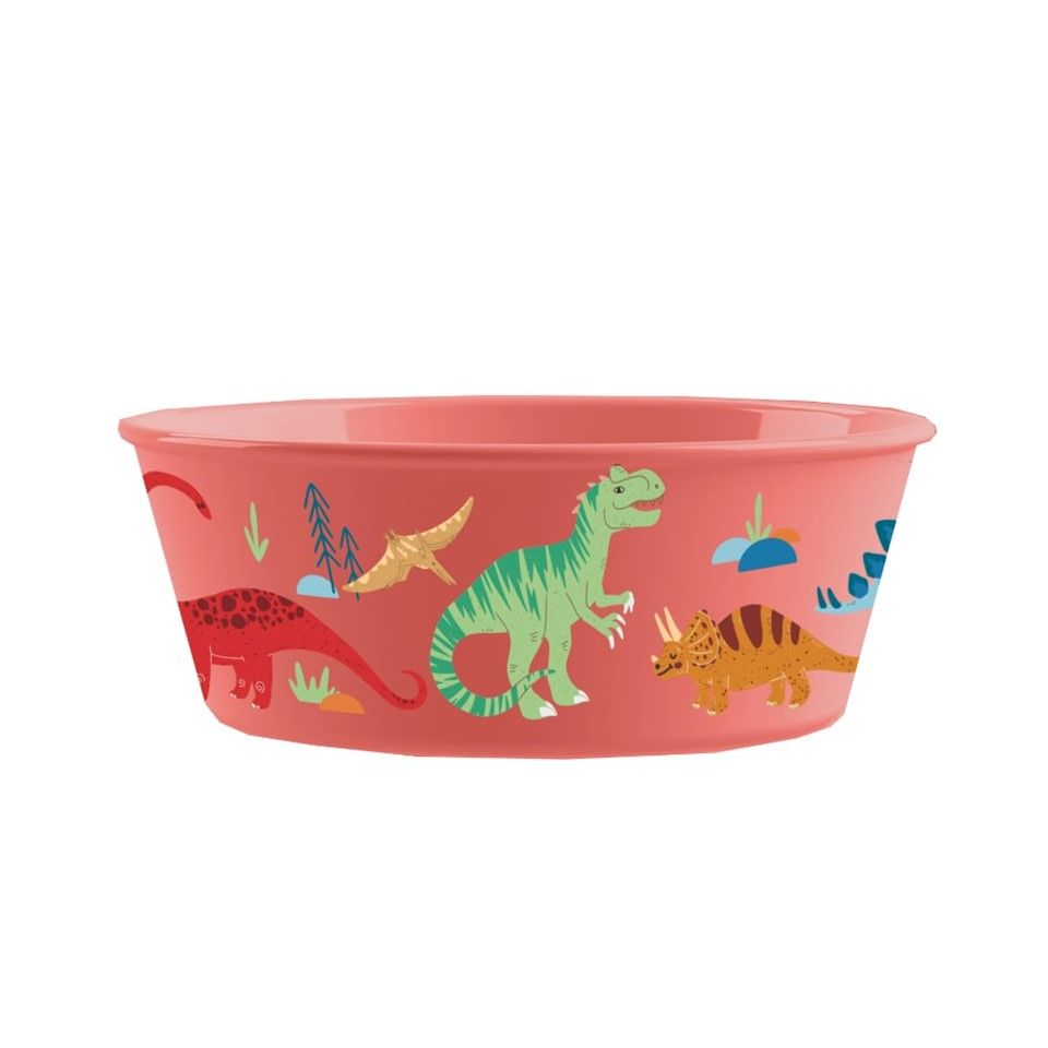 4.9" Round Kids Bowl - Dino Red C/P 6