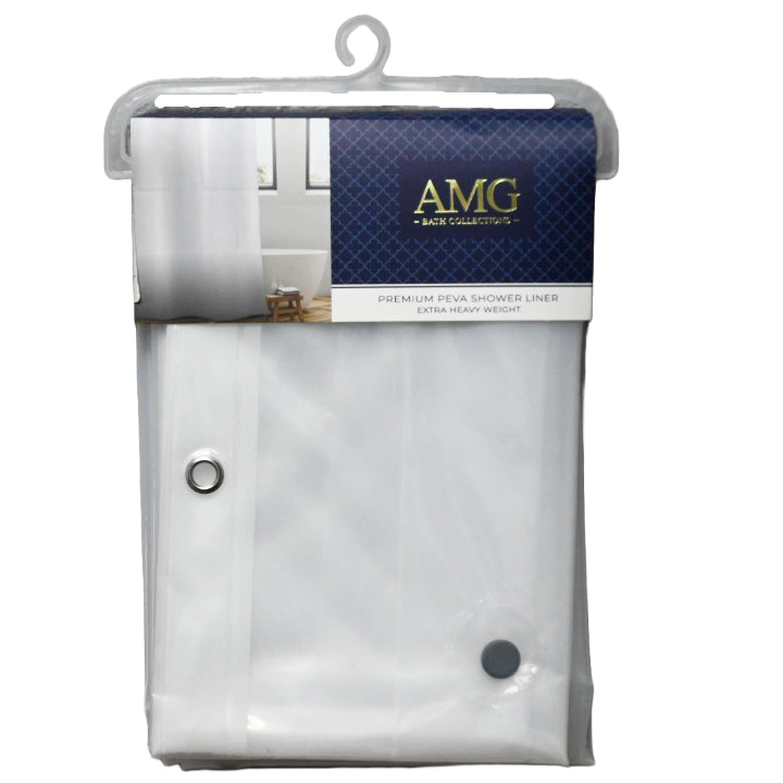 70" x 72" Clear PEVA Shower Liner wMetal Grommets and Weighed Magnetic Hem C/P 12