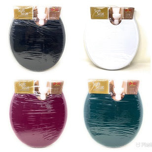 SOFT TOILET SEAT WITH COVER ASSORTED C/P 12