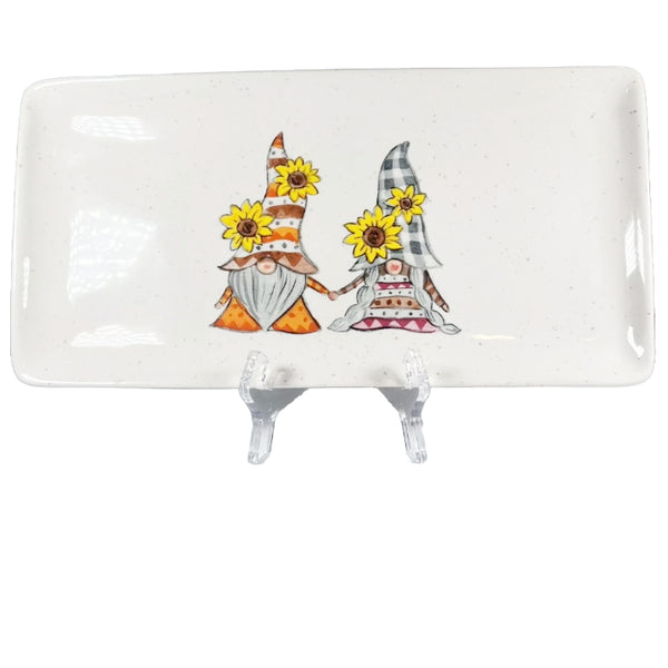 13" SUNFLOWER GNOME PLATE C/P 12