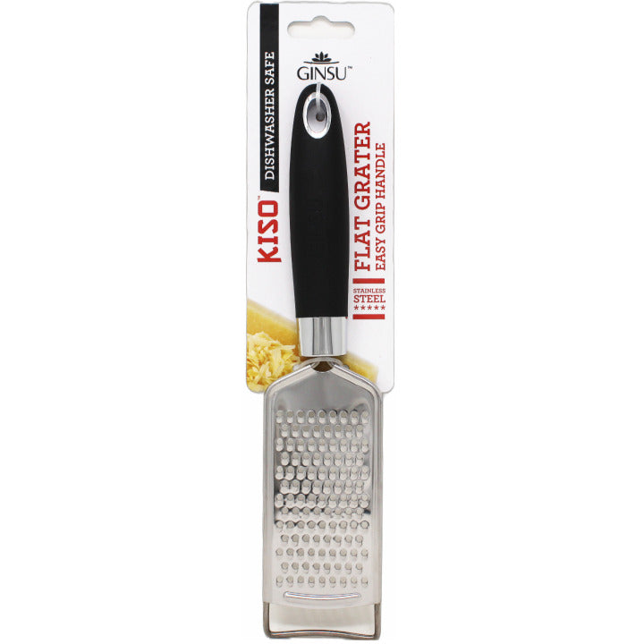 GINSU FLAT GRATER WITH BLACK EMBOSSED HANDLE C/P 48