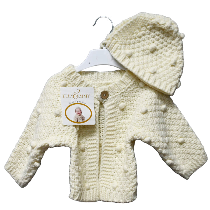 Elly and Emmy MY FIRST DERSS UP SWEATER PHOTO OP SET - IVORY C/P 36