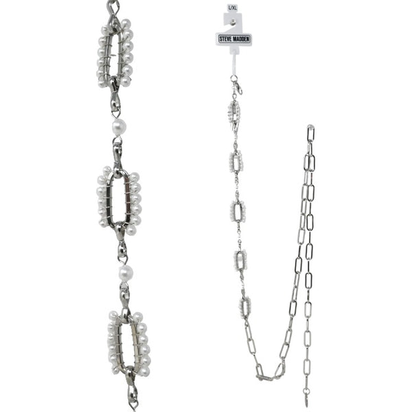L/XL Silver Bead Belt C/P 50 Steve Madden