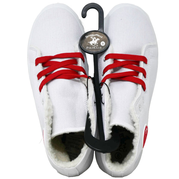 BHPC WHITE HIGHTOP VARSITY SNEAKERS ASST SIZE C/P 18
