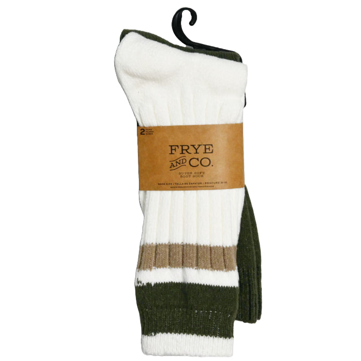 2pk FRYE & CO SUPERSOFT MIX BOOT SOCKS SIZE 9-11 C/P 24