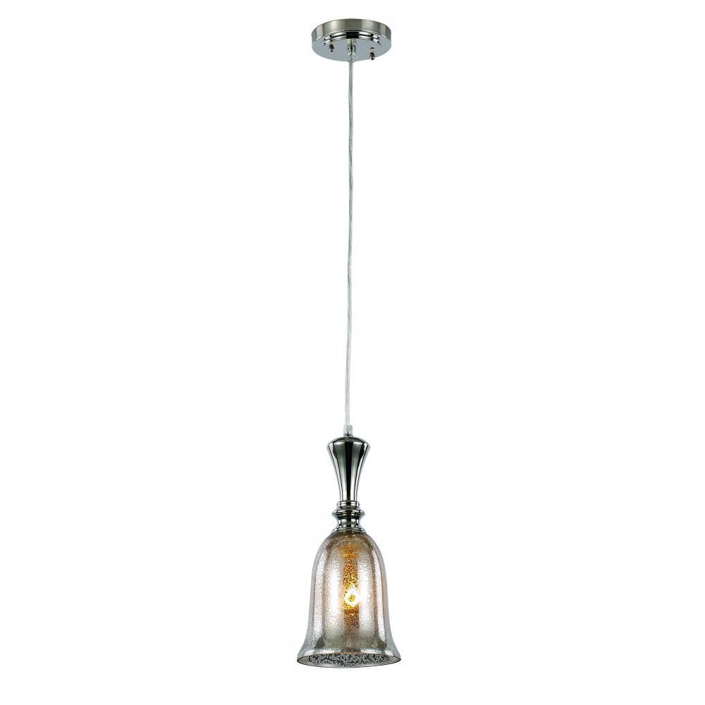 51" POLISHED NICKEL PENDANT LIGHT FIXTURE C/P 1,BROWN BOX WITH COLOR LABEL