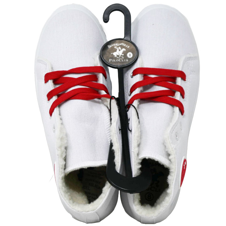 BHPC WHITE HIGHTOP VARSITY SNEAKERS ASST SIZE C/P 18