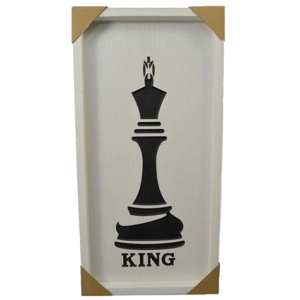 10"x20" CHESS KING ENGRAVED MDF W/ WOOD FRAME C/P 6