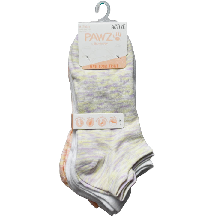 6pk LADIES ASST LOW CUT SPACEDYE SOCKS SIZE 9-11 C/P 60