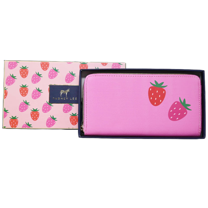 *OUTSIDE OF CA* LRG STRAWBERRY PRINT ZIPPER WALLET IN GIFT BOX C/P 40
