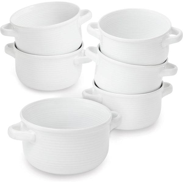 6pc Soup Bowl Set White C/P 2