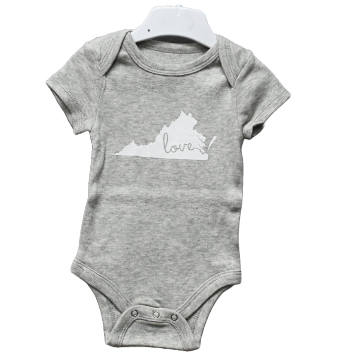 0-3 Month Gray State Onesie- Virginia C/P 48