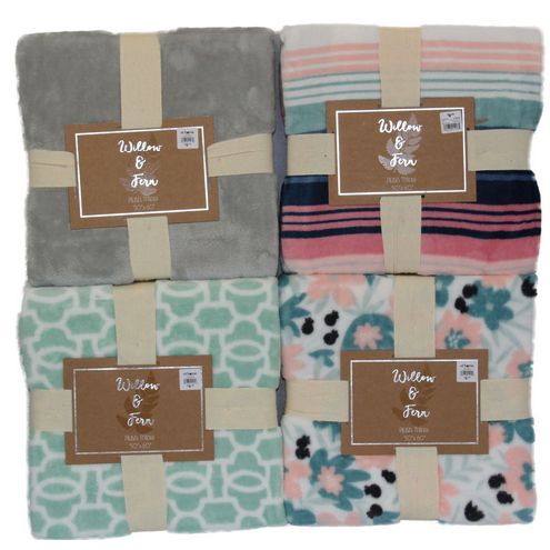 50"x60" STRIPED PLUSH THROW C/P 4