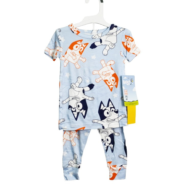 Bluey Outline Fun Sz 18M 2pc Pajama Set Sleepwear C/P 12 Bluey