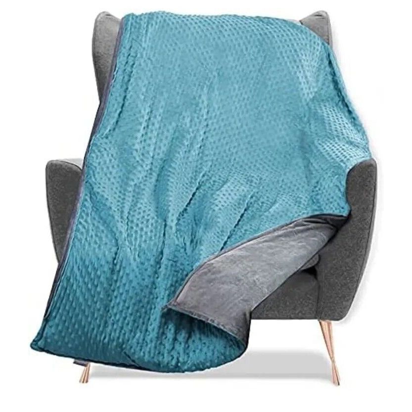 86x92" 20lbs AQUA KING SIZE WEIGHTED BLANKET C/P 1