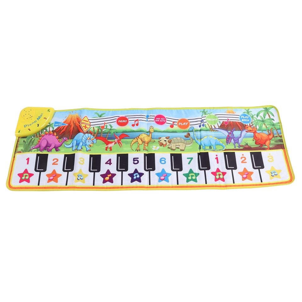 Dinosaur Piano Keyboard Music Touch Play Mat 39.5" Yellow X002N0LBC7 (3 AA Batteries not included) C/P 50