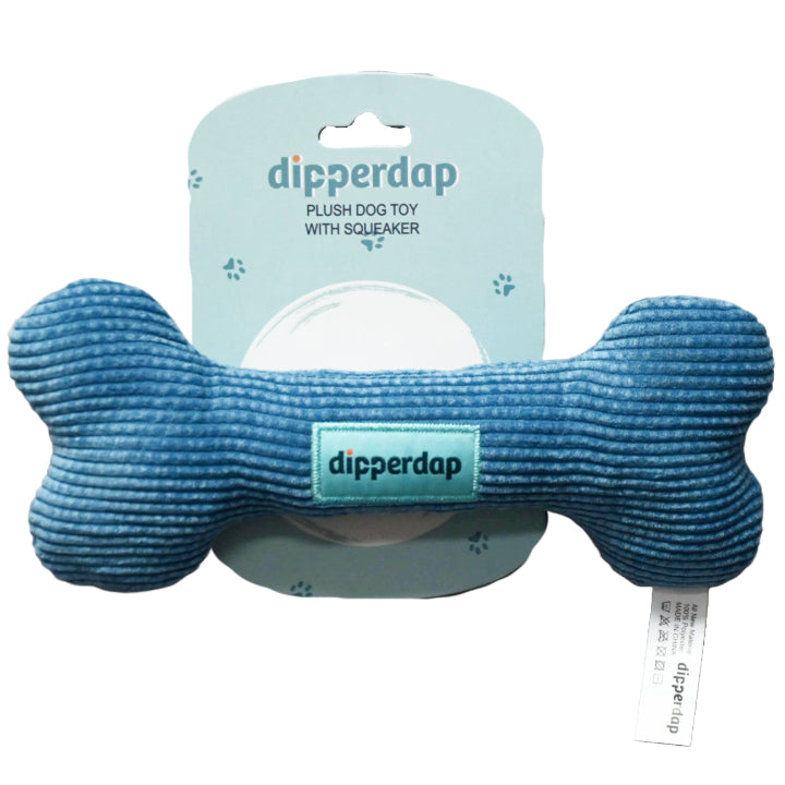 PLUSH BONE SQUEAKY TOY BLUE C/P 50