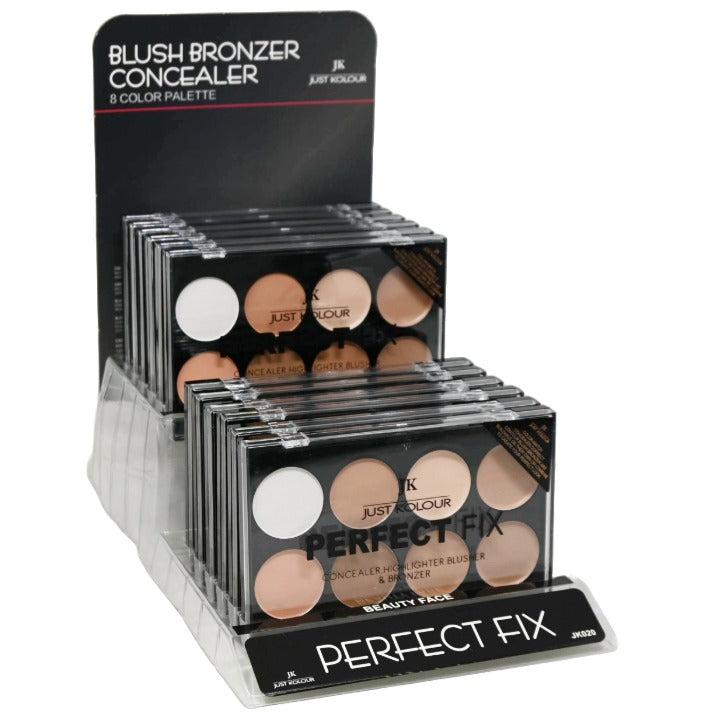 Perfect Fix Concealer Highlighter Blush & Bronzer Kit in 12pc Displayer C/P 96 JUST KOLOUR