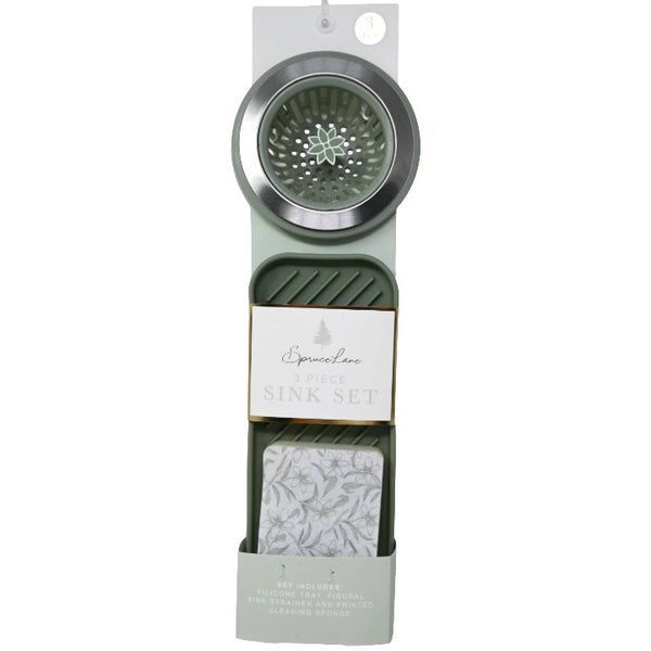 3pc Sage Fl Sink Strainer/Tray/Sponge C/P 24