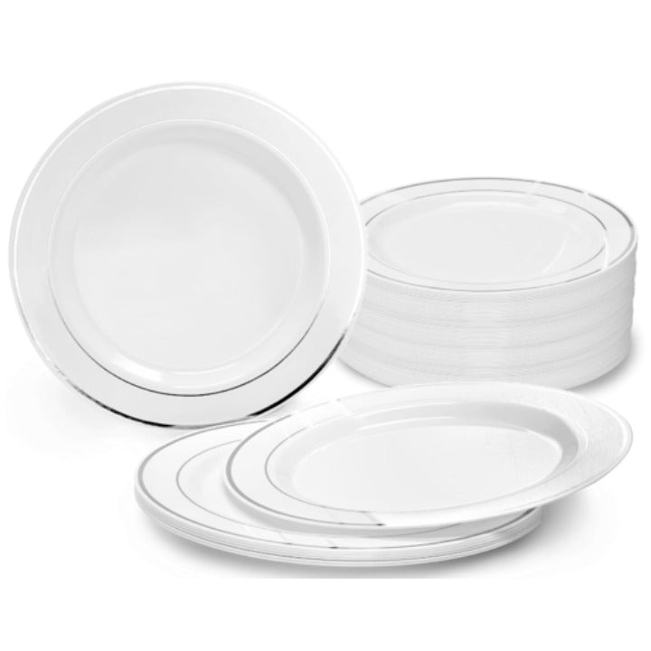 120pk Wht Slv Plate Set C/P 1 Occasions