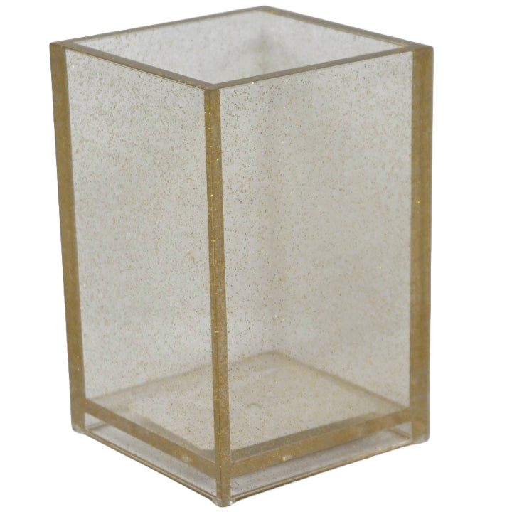 CLEAR GLITTER FINISH PEN CUP C/P 120