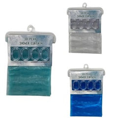 70" X 72" 3D PEVA Shower Curtain with C-hooks C/P 24