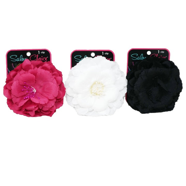 3 ASST MODESA FLOWER HAIR PIN C/P 144 SALON CHOICE