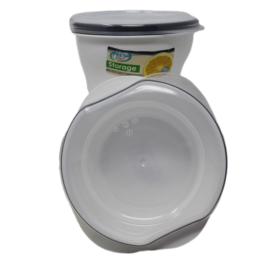 CONTAINER, 1LTR ROUND W/CLEAR LID C/P 24