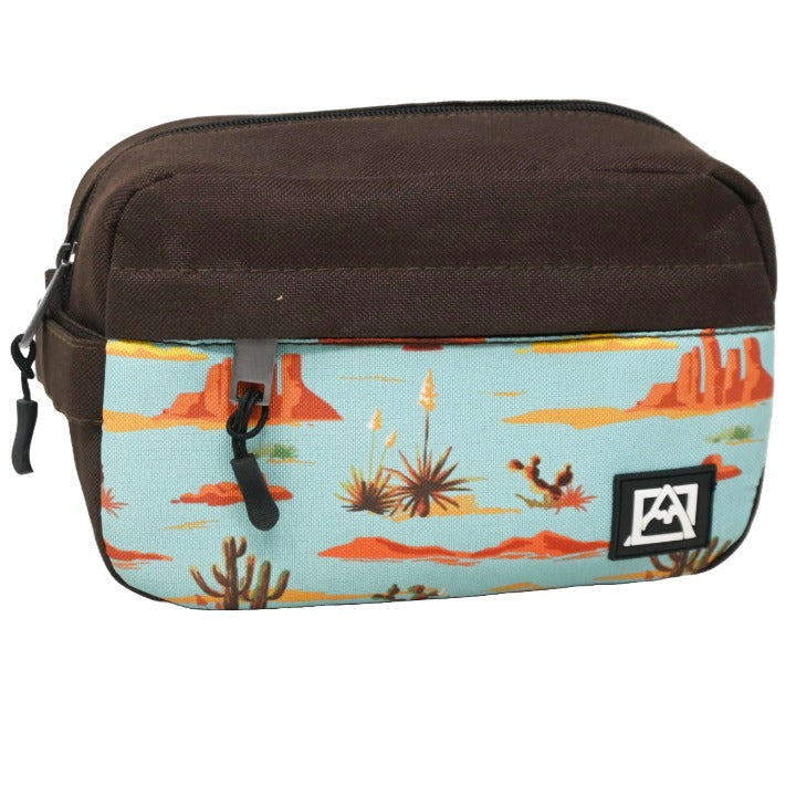 *OUTSIDE OF CA* SMALL BROWN/PRINT MEN TOILETRY BAG AVALANCHE C/P 30