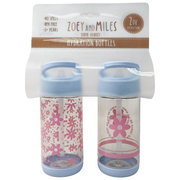 Kids 2pk Flowers Bottle C/P 12 Zoey & Miles