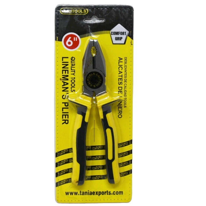 6" Lineman's Plier with Comfort Grip C/P 45 Inner 9 CALITOOLS