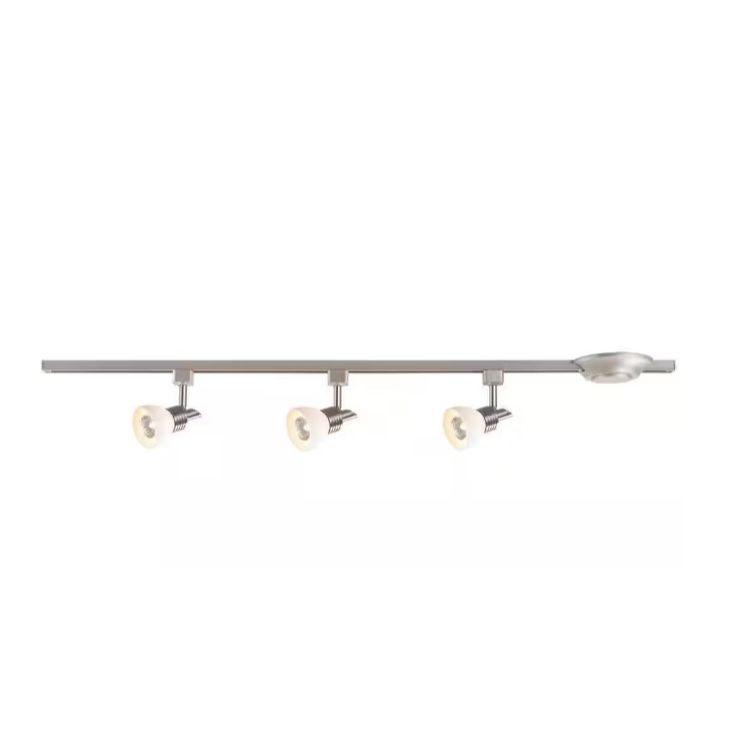 44" 3-LIGHT NICKEL FINISH LINEAR TRACK KIT C/P 1,COLOR BOX