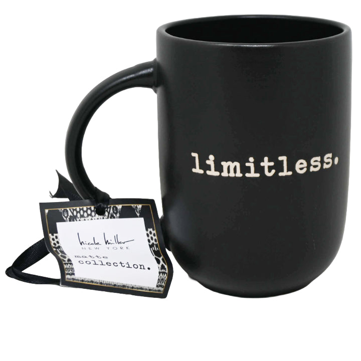 Matte Organic Mug with Debossed "Limitless" on Outside Nicole Miller C/P 36