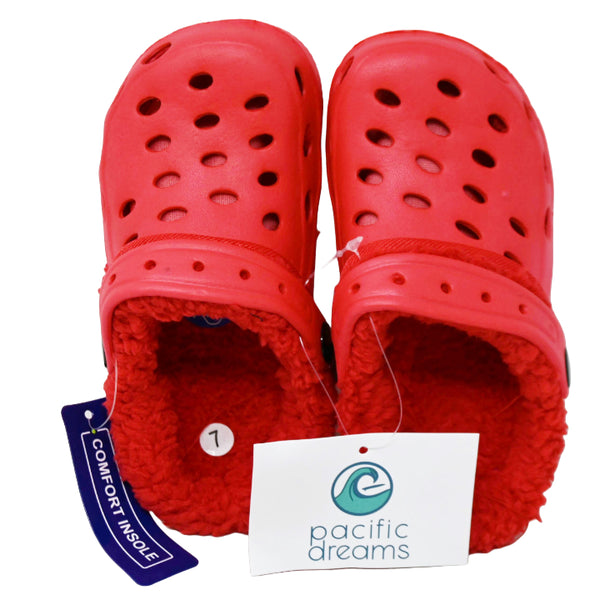 *OUTSIDE OF CA* RED TODDLER FUR LINED CLOG 6-ASST SIZE C/P 12