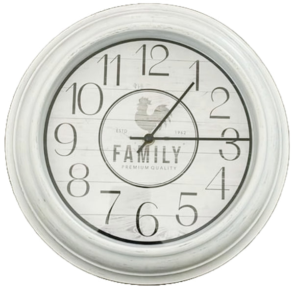 12" WHITE WALL CLOCK MAINSTAYS C/P 4