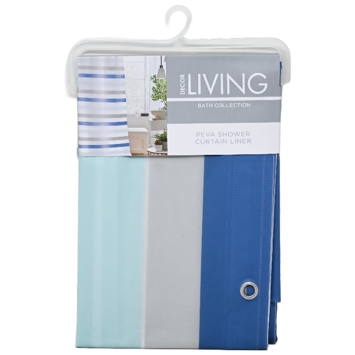 70" X 72" LIGHT BLUE PEVA SHOWER CURTAIN C/P 12