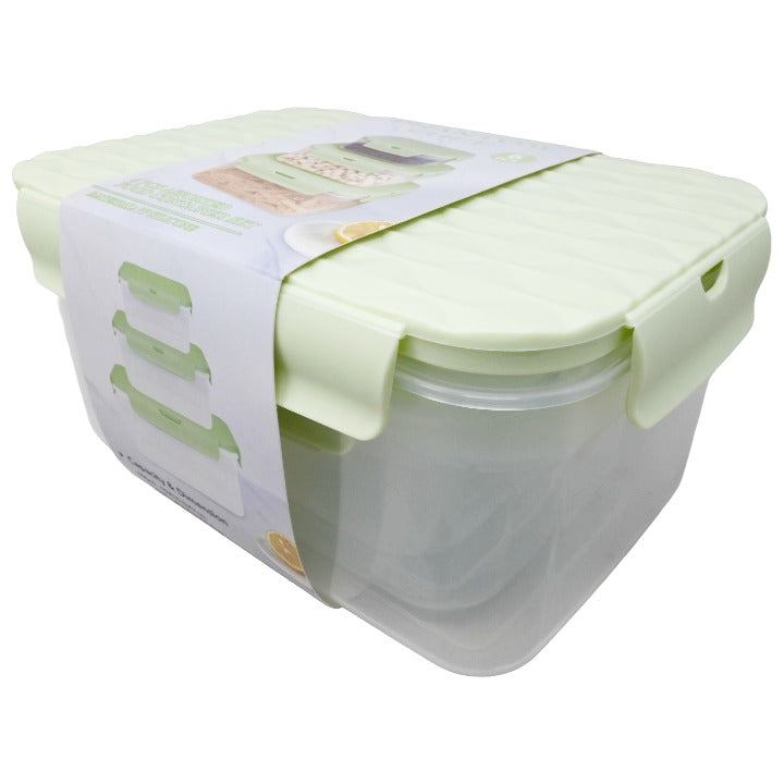 3pk TGrn Rect Food Container Set C/P 12 Phantom Chef