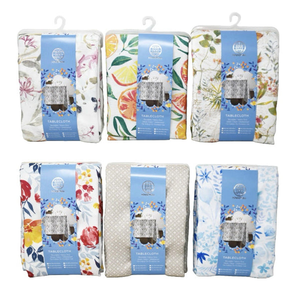 60x84" PRINTED POLYESTER TABLECLOTH ASST C/P 24