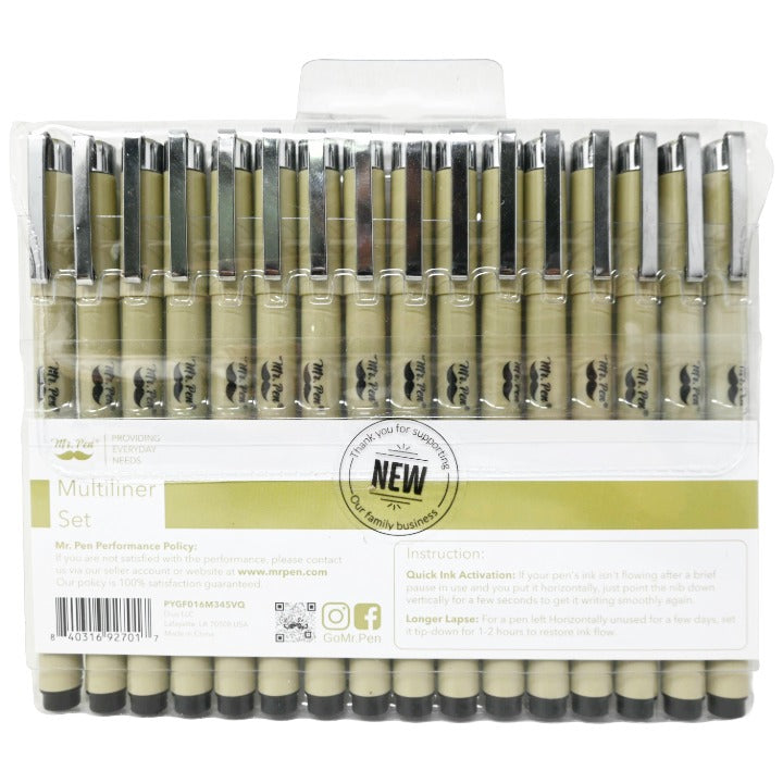 16pk Pen Multiliner Set C/P 72 Mr. Pen