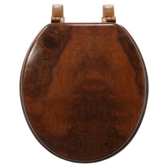 *OUTSIDE OF CA*Toilet Seat MDF Wood Medium Tone C/P 6