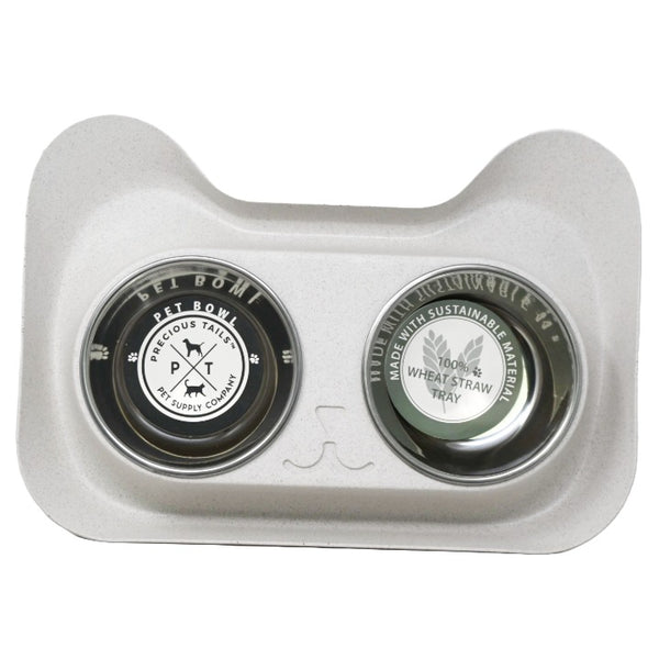 Dual SS Pet Bowls Wheat C/P 4