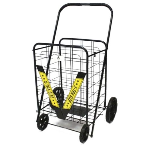 *OUTSIDE OF CA* Cart Xl Shopping Cart Black 4 Rubber Wheel Collapsible C/P 2