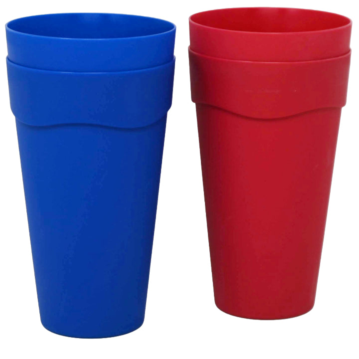 4pk PLASTIC CUPS 2-ASST COLORS C/P 48