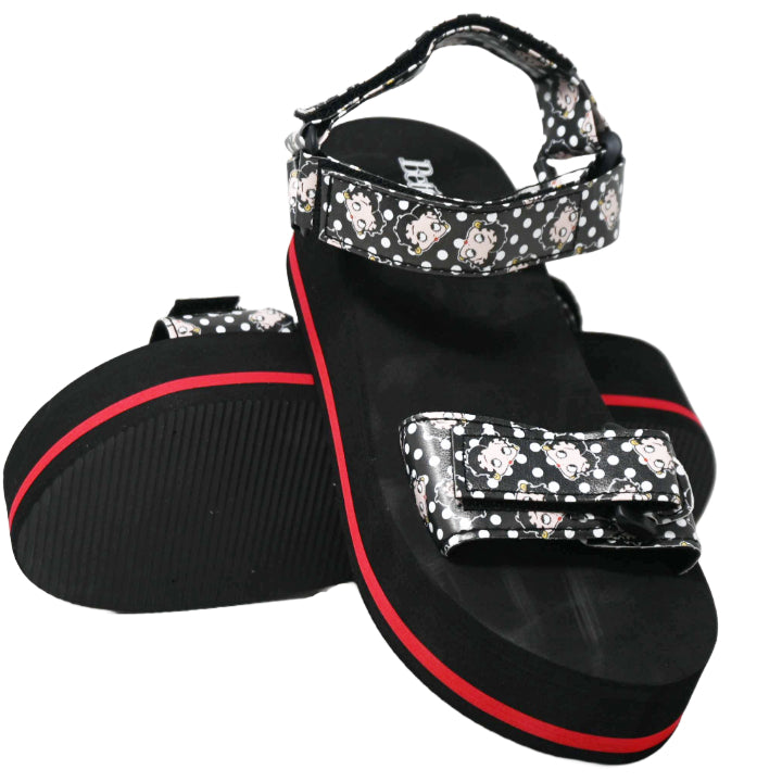 BETTY BOOP BLACK POLKADOT SANDAL ASST SIZE C/P 18