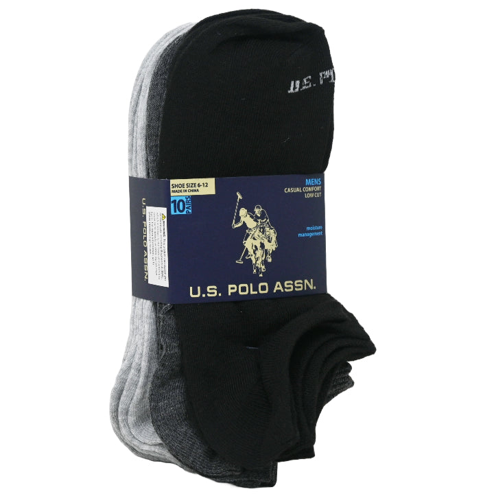 10pk MEN'S LOW CUT SOCKS SIZE 6-12 3-ASST COLORS C/P 48